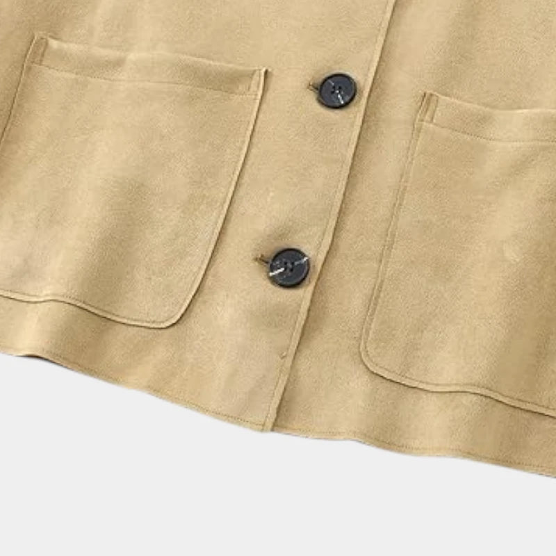 Gleame.-Blazers & Blouses-Gleame Blazer - Damesblazer met lange mouwen en knoopsluiting in casual stijl