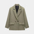 Gleame.-Blazers & Blouses-Gleame Blazer - Hoge kwaliteit dames blazer met knopen in effen kleuren