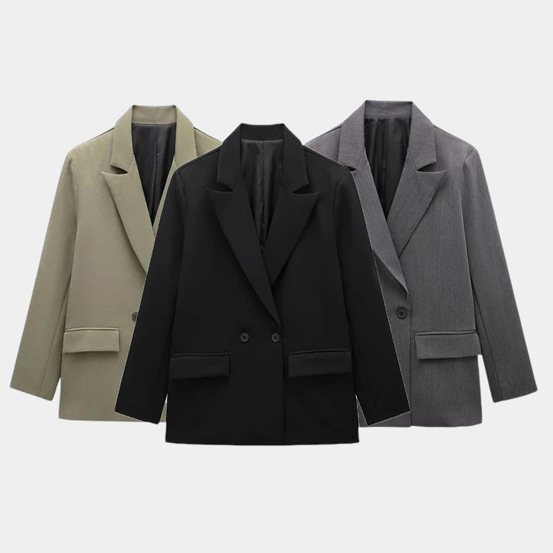 Gleame.-Blazers & Blouses-Gleame Blazer - Hoge kwaliteit dames blazer met knopen in effen kleuren