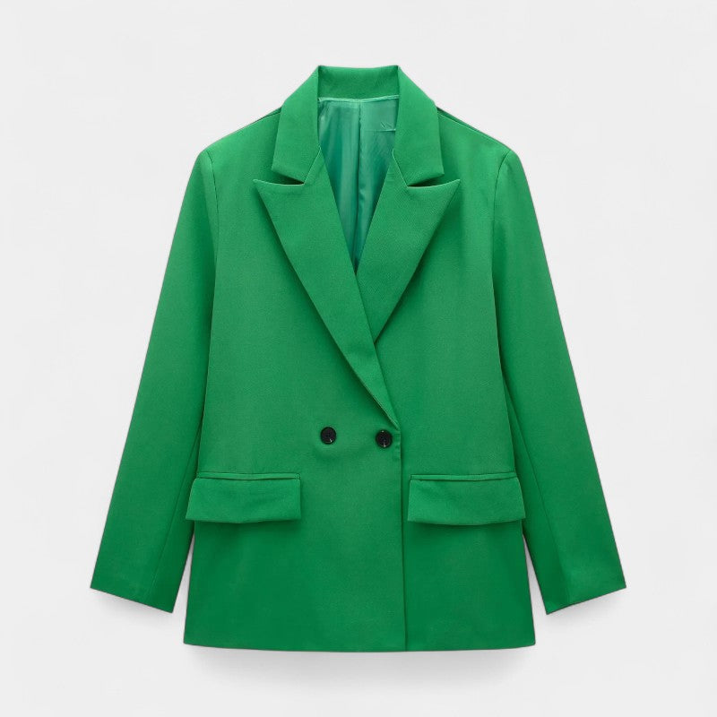 Gleame.-Blazers & Blouses-Gleame Blazer - Hoge kwaliteit dames blazer met knopen in effen kleuren