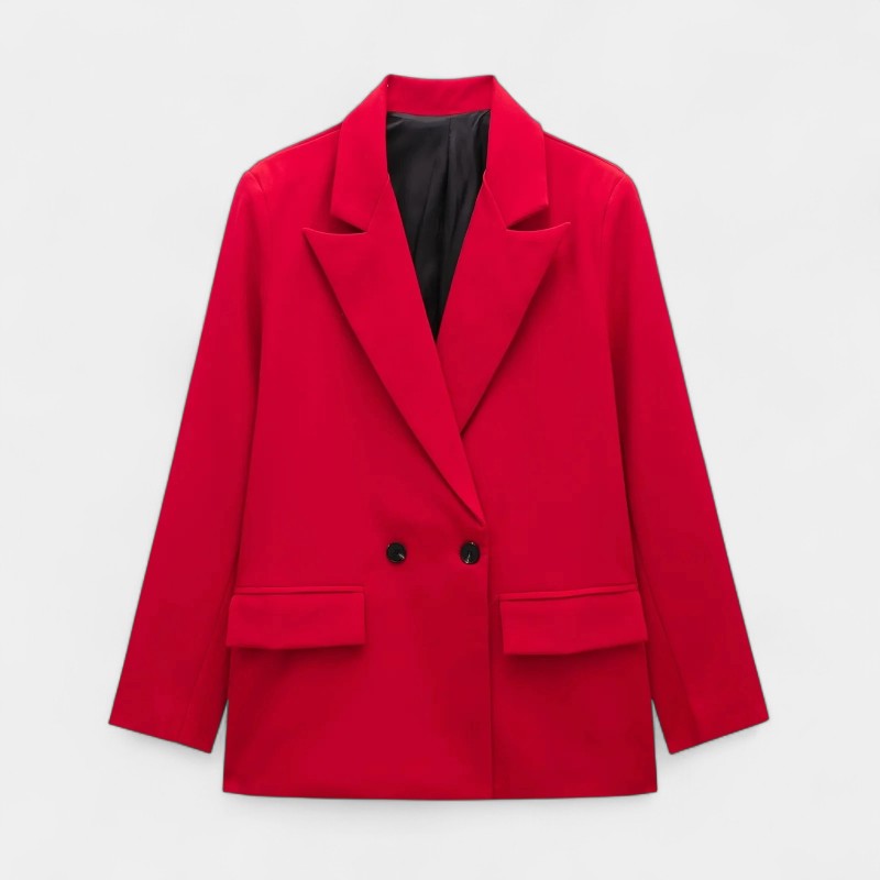 Gleame.-Blazers & Blouses-Gleame Blazer - Hoge kwaliteit dames blazer met knopen in effen kleuren
