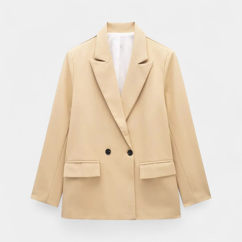 Gleame.-Blazers & Blouses-Gleame Blazer - Hoge kwaliteit dames blazer met knopen in effen kleuren