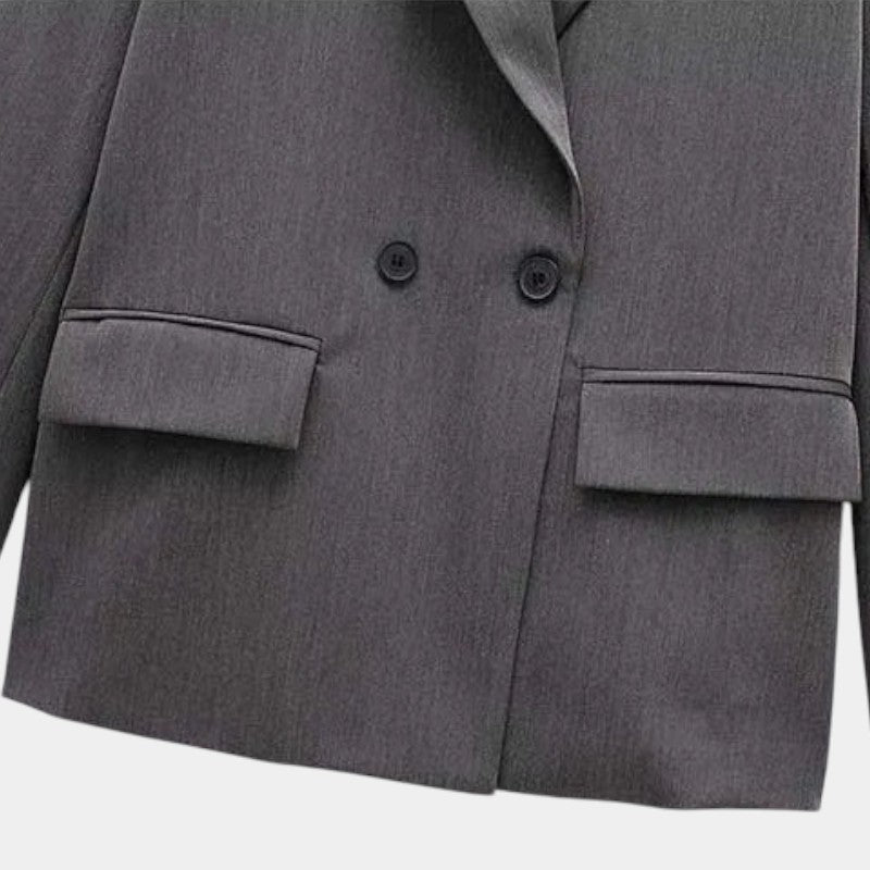 Gleame.-Blazers & Blouses-Gleame Blazer - Hoge kwaliteit dames blazer met knopen in effen kleuren