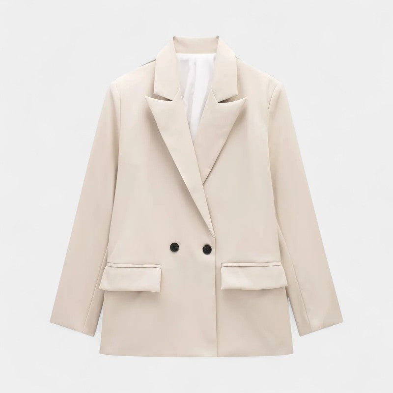Gleame.-Blazers & Blouses-Gleame Blazer - Hoge kwaliteit dames blazer met knopen in effen kleuren