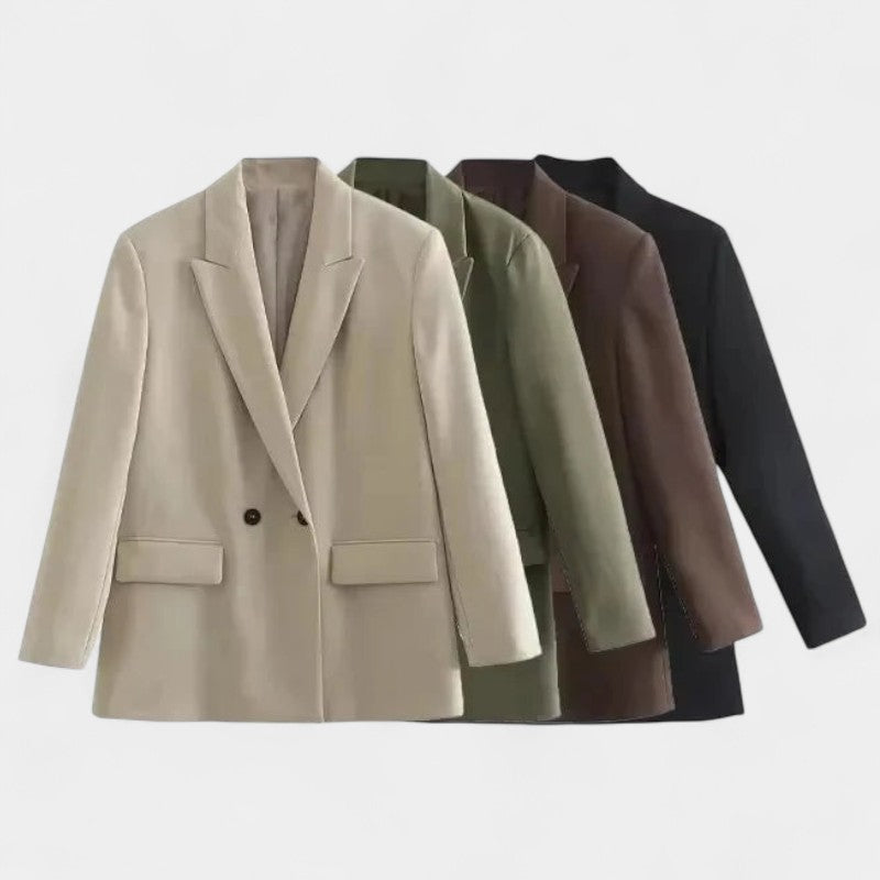 Gleame.-Blazers & Blouses-Gleame Blazer - Vintage dubbele knoop blazer met zakken