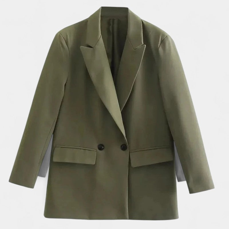 Gleame.-Blazers & Blouses-Gleame Blazer - Vintage dubbele knoop blazer met zakken