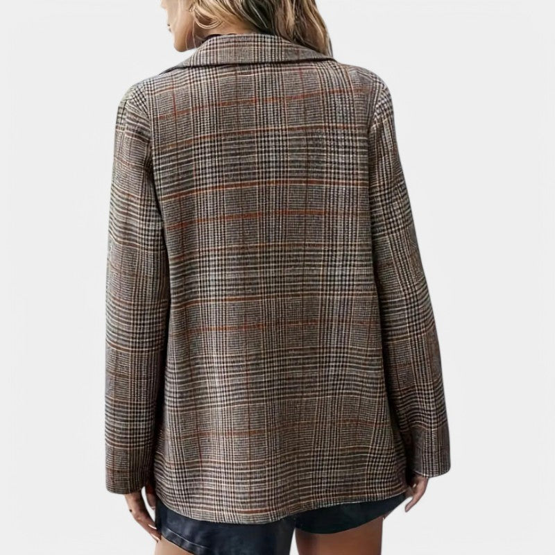 Gleame.-Blazers & Blouses-Gleame Blazer - casual blazer met geruit patroon voor dames