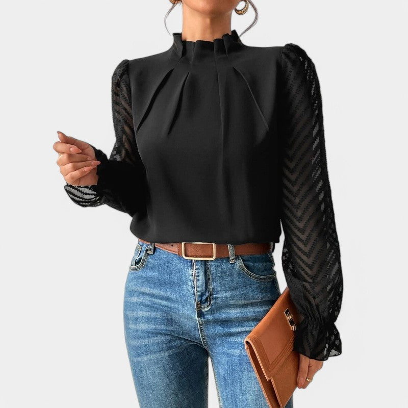 Gleame.-Blazers & Blouses-Gleame Blouse - Elegante mouw blouse voor vrouwen