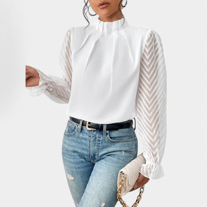 Gleame.-Blazers & Blouses-Gleame Blouse - Elegante mouw blouse voor vrouwen