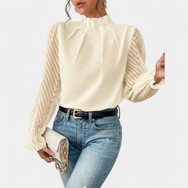 Gleame.-Blazers & Blouses-Gleame Blouse - Elegante mouw blouse voor vrouwen