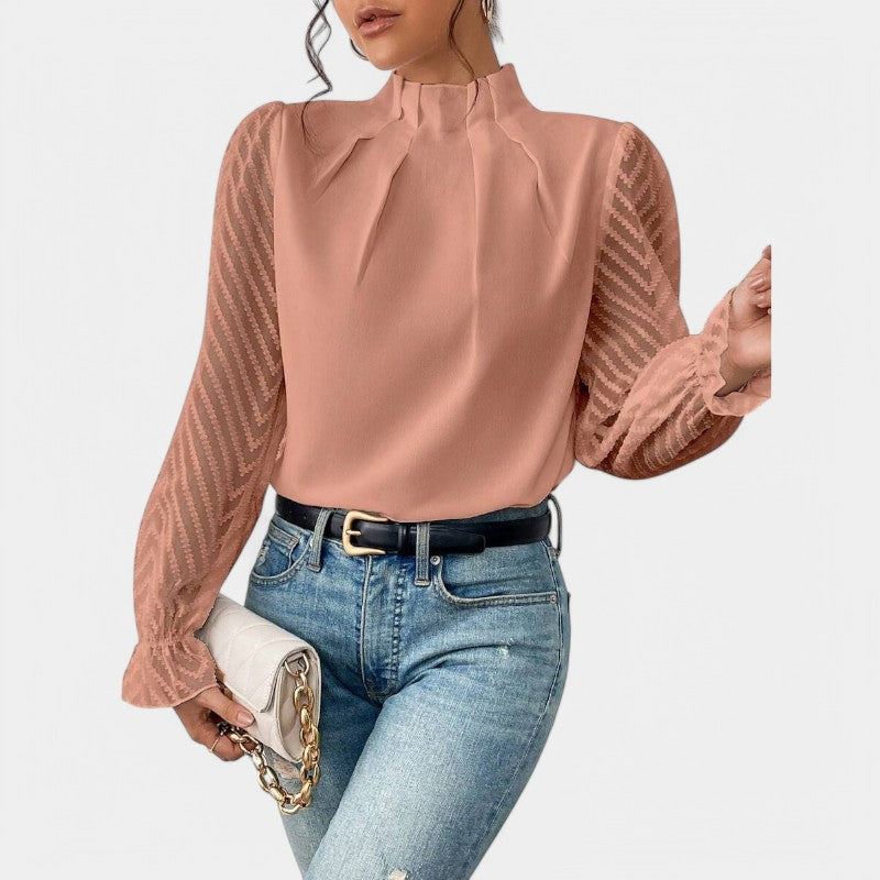 Gleame.-Blazers & Blouses-Gleame Blouse - Elegante mouw blouse voor vrouwen