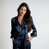 Gleame.-Blazers & Blouses-Gleame Blouse - Elegante zwarte satijnen blouse met lange mouwen