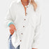 Gleame.-Blazers & Blouses-Gleame Shirt - Casual V-hals longsleeve blouse met knopen voor dames
