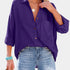 Gleame.-Blazers & Blouses-Gleame Shirt - Casual V-hals longsleeve blouse met knopen voor dames