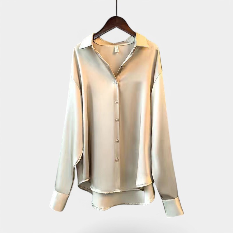 Gleame.-Blazers & Blouses-Gleame Top - Elegante gebreide cardigan met knopen en kraag