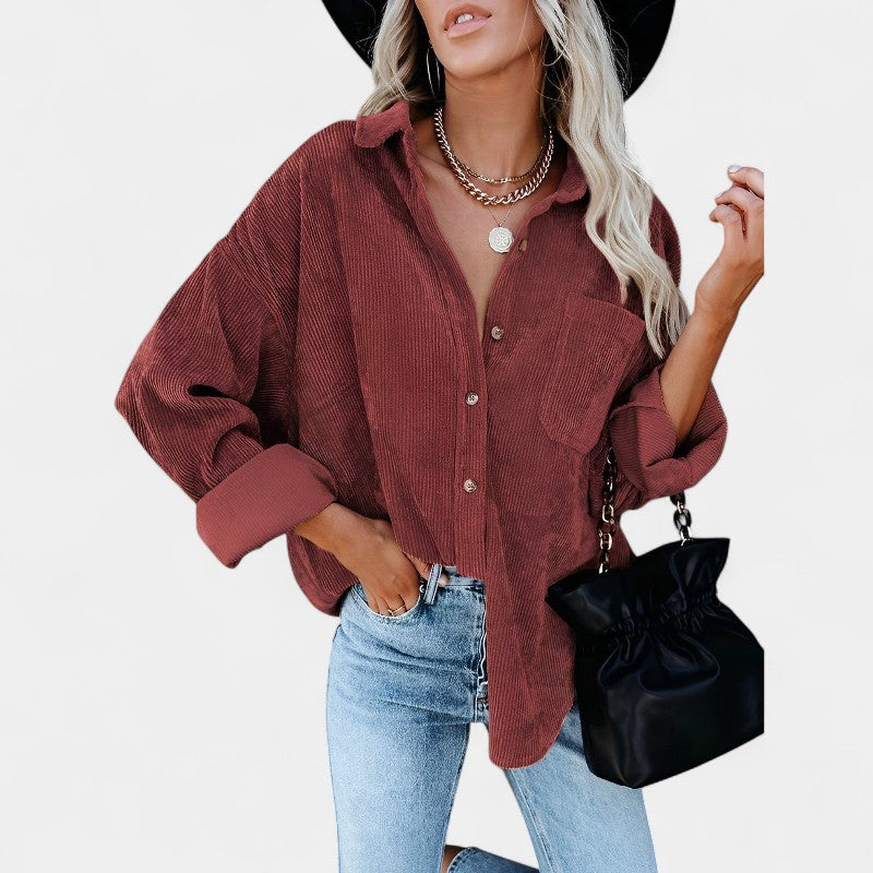 Gleame.-Blazers & Blouses-Gleame Tops en Blouses - Stijlvolle damesblouse met lange mouwen