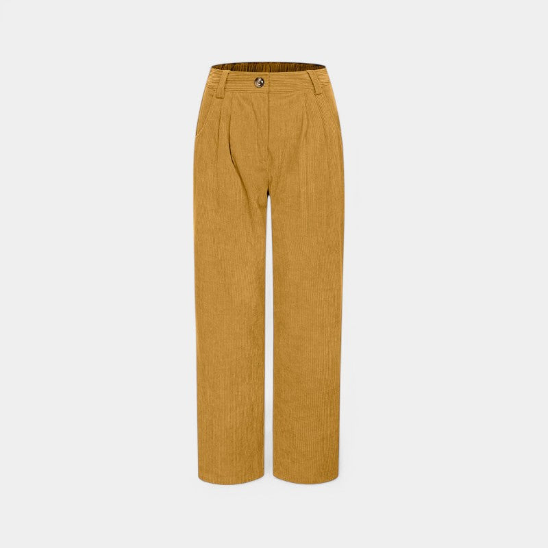 Gleame.-Broeken-Gleame Broek - Comfortabele casual corduroy damesbroek voor een relaxte stijl