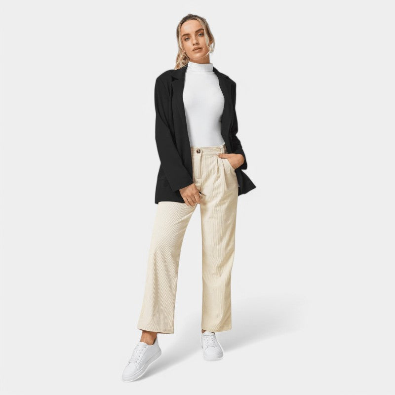 Gleame.-Broeken-Gleame Broek - Comfortabele casual corduroy damesbroek voor een relaxte stijl