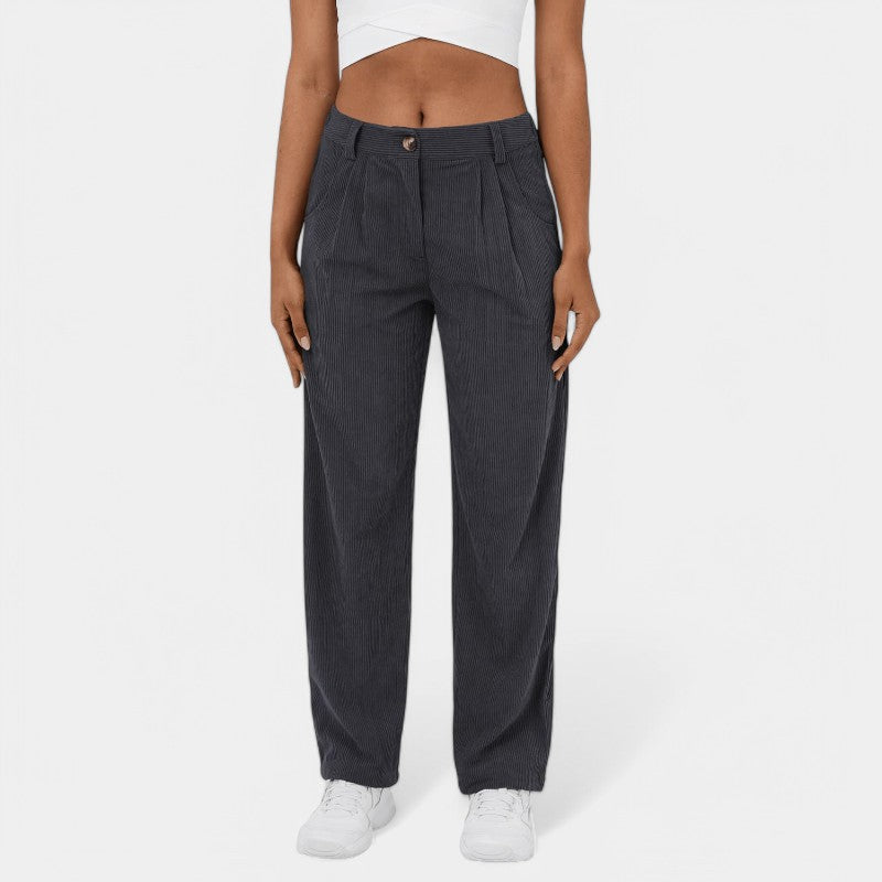 Gleame.-Broeken-Gleame Broek - Comfortabele casual corduroy damesbroek voor een relaxte stijl