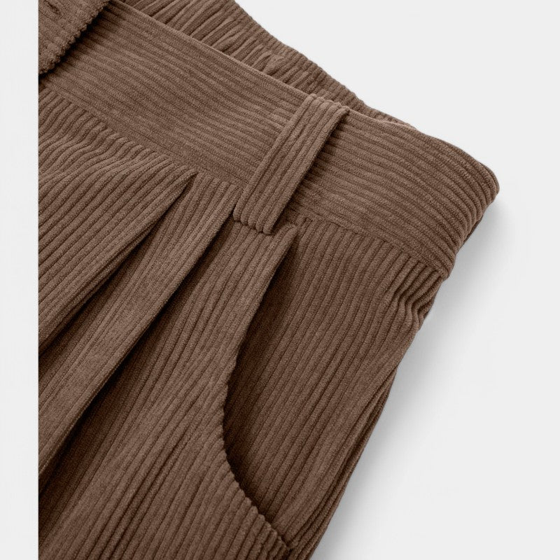 Gleame.-Broeken-Gleame Broek - Comfortabele casual corduroy damesbroek voor een relaxte stijl