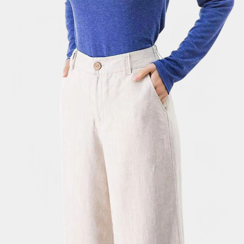 Gleame.-Broeken-Gleame Broek - Een klassieke wijde pijp broek voor dames
