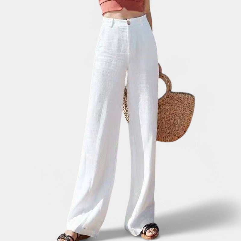 Gleame.-Broeken-Gleame Broek - Een klassieke wijde pijp broek voor dames