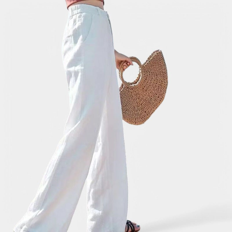 Gleame.-Broeken-Gleame Broek - Een klassieke wijde pijp broek voor dames