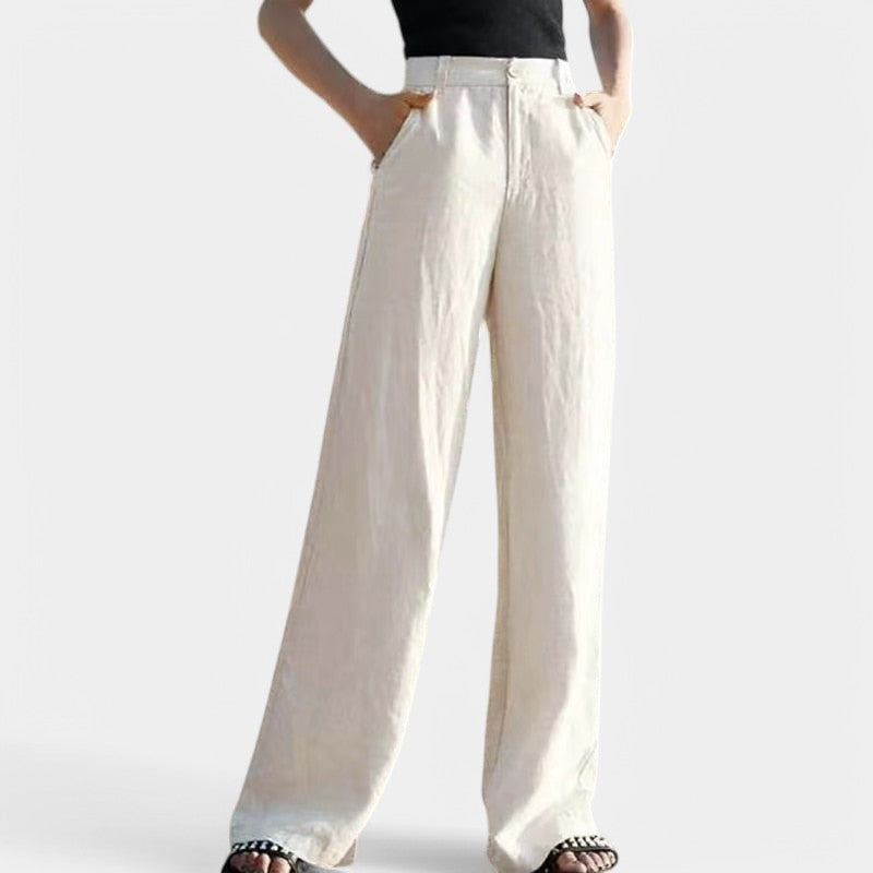 Gleame.-Broeken-Gleame Broek - Een klassieke wijde pijp broek voor dames