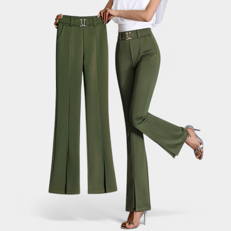 Gleame.-Broeken-Gleame Flared Broek - Luxe en speels voor een trendy uitstraling