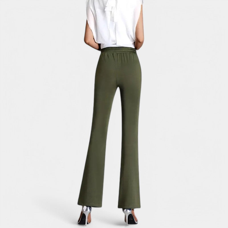 Gleame.-Broeken-Gleame Flared Broek - Luxe en speels voor een trendy uitstraling