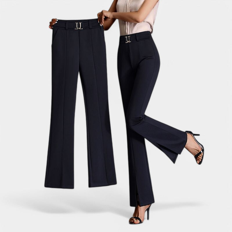 Gleame.-Broeken-Gleame Flared Broek - Luxe en speels voor een trendy uitstraling