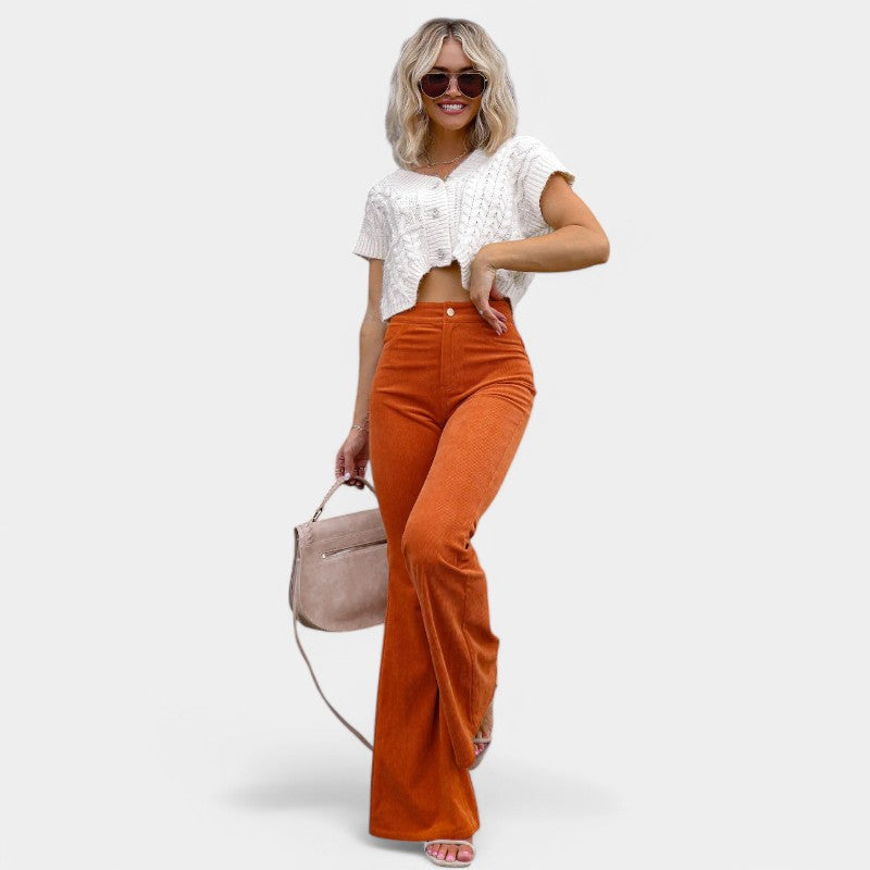Gleame.-Broeken-Gleame Flared Trousers - Faye flared trousers voor comfort en stijl