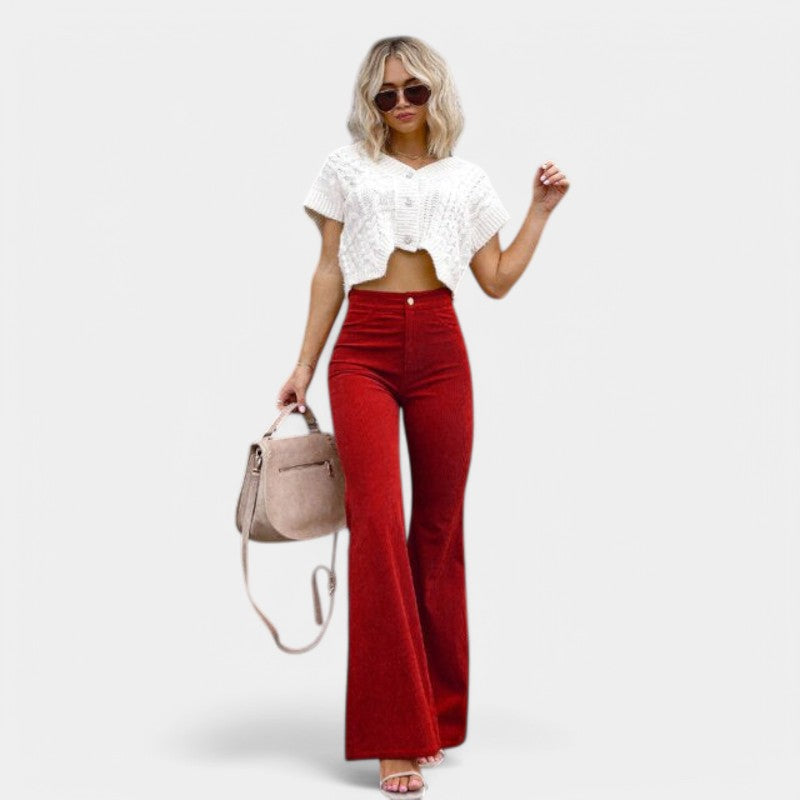 Gleame.-Broeken-Gleame Flared Trousers - Faye flared trousers voor comfort en stijl