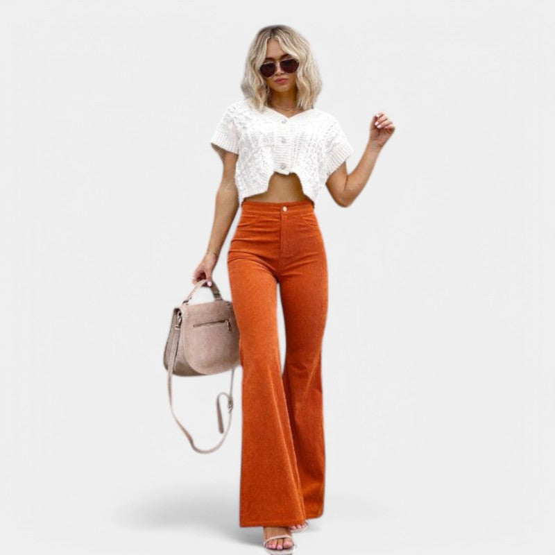 Gleame.-Broeken-Gleame Flared Trousers - Faye flared trousers voor comfort en stijl