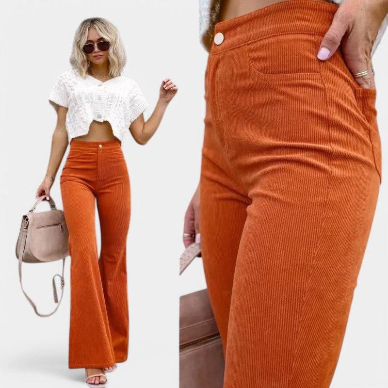 Gleame.-Broeken-Gleame Flared Trousers - Faye flared trousers voor comfort en stijl