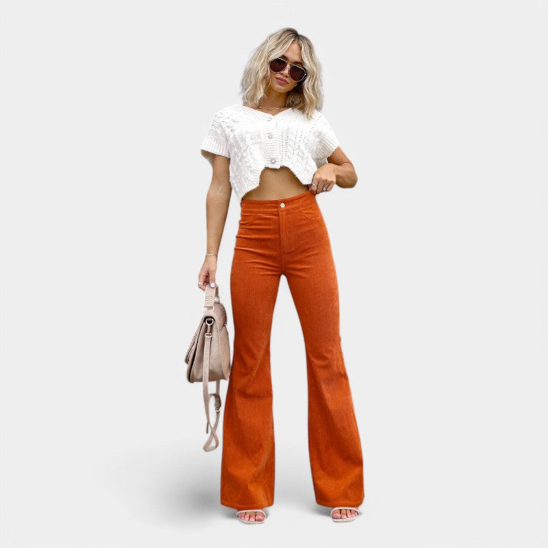 Gleame.-Broeken-Gleame Flared Trousers - Faye flared trousers voor comfort en stijl