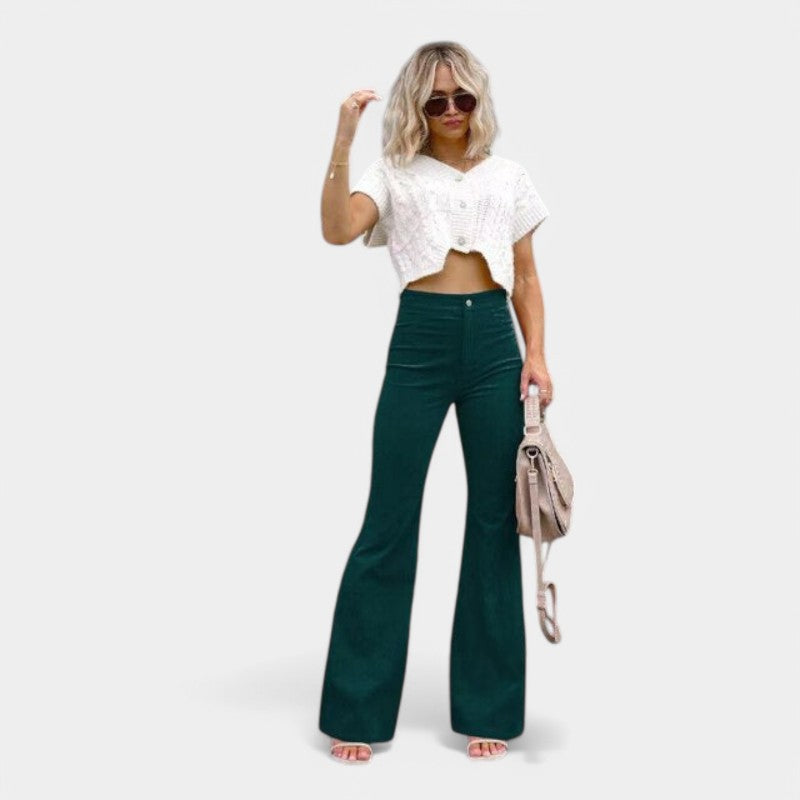 Gleame.-Broeken-Gleame Flared Trousers - Faye flared trousers voor comfort en stijl