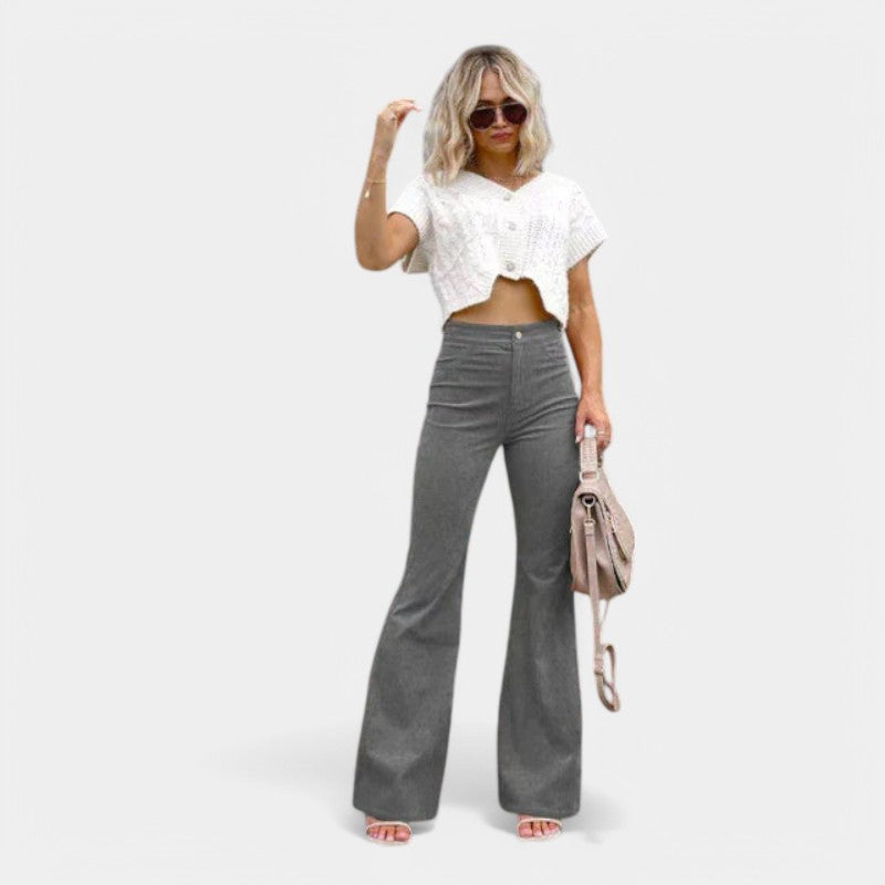 Gleame.-Broeken-Gleame Flared Trousers - Faye flared trousers voor comfort en stijl
