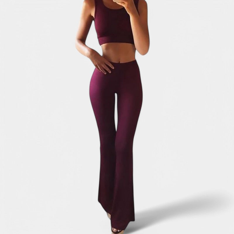 Gleame.-Broeken-Gleame Fleur Flared Pants - Elegante hoge taille broek voor dames