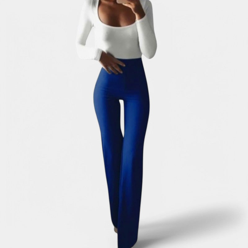 Gleame.-Broeken-Gleame Fleur Flared Pants - Elegante hoge taille broek voor dames