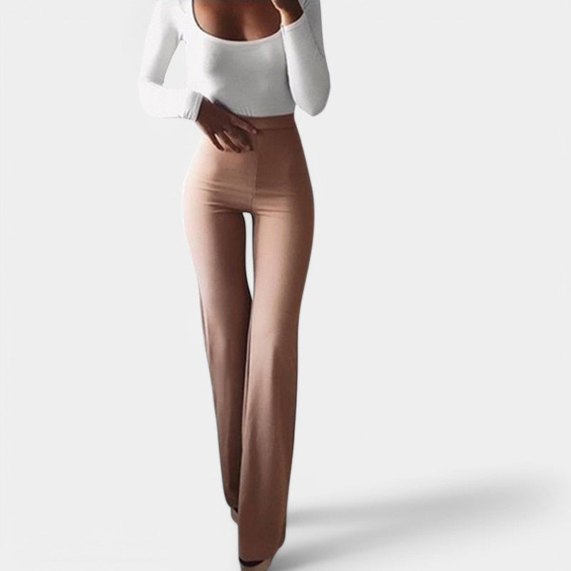 Gleame.-Broeken-Gleame Fleur Flared Pants - Elegante hoge taille broek voor dames