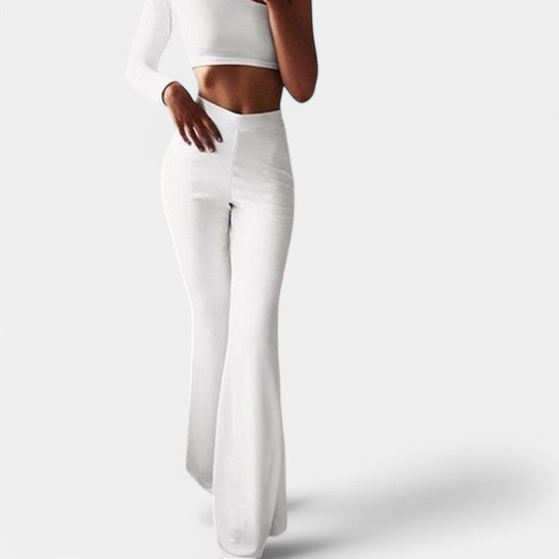 Gleame.-Broeken-Gleame Fleur Flared Pants - Elegante hoge taille broek voor dames