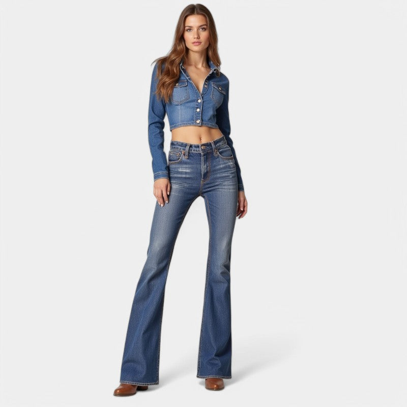 Gleame.-Broeken-Gleame Jeans - Comfortabele jeans met een strakke bootcut pasvorm