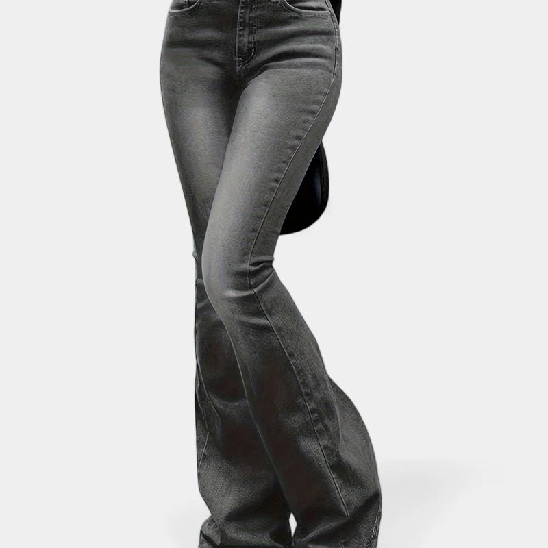 Gleame.-Broeken-Gleame Jeans - High-stretch retro flare jeans voor dames