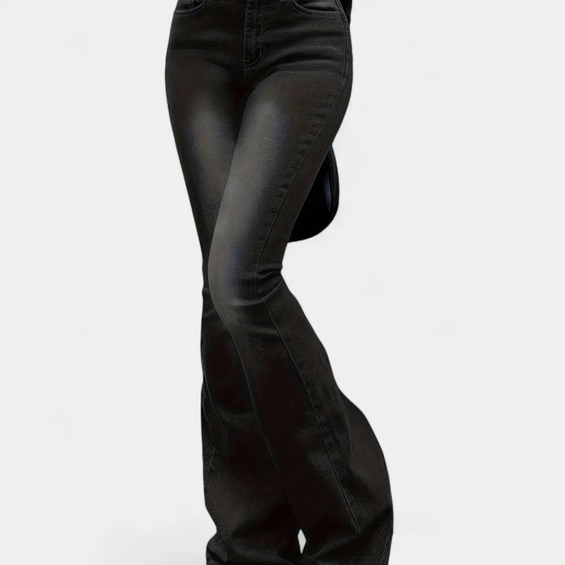 Gleame.-Broeken-Gleame Jeans - High-stretch retro flare jeans voor dames