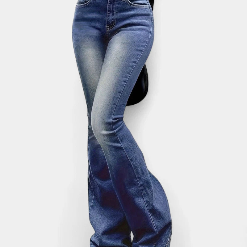 Gleame.-Broeken-Gleame Jeans - High-stretch retro flare jeans voor dames