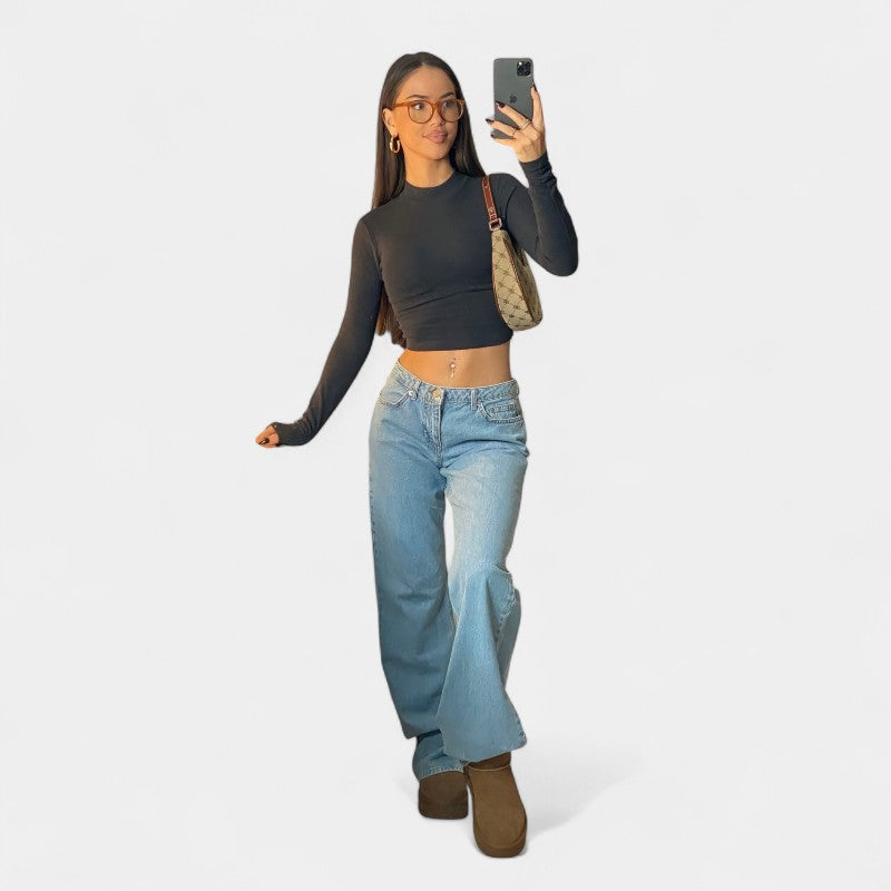 Gleame.-Broeken-Gleame Jeans - Women High Waist Hottie Slim Jeans Pant