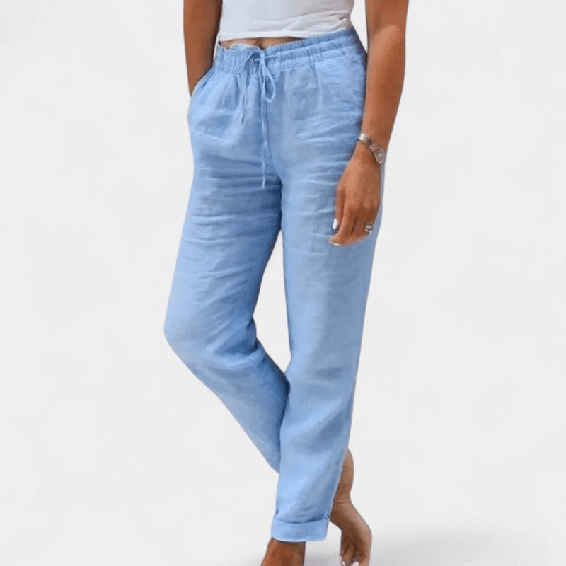 Gleame Lange Broek - Dames katoen linnen casual broek
