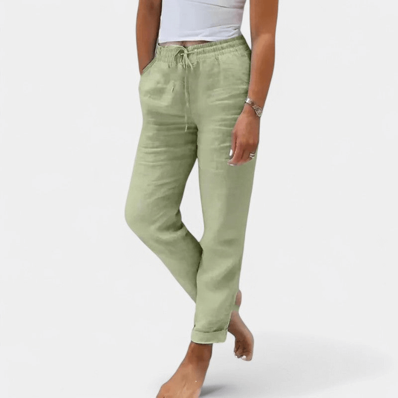 Gleame Lange Broek - Dames katoen linnen casual broek