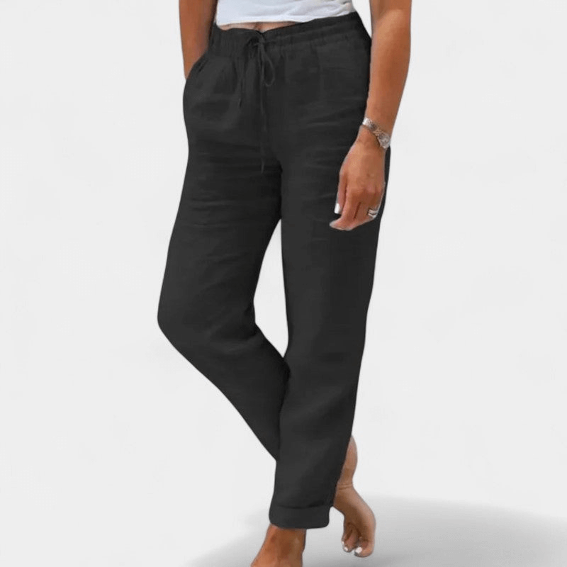Gleame Lange Broek - Dames katoen linnen casual broek